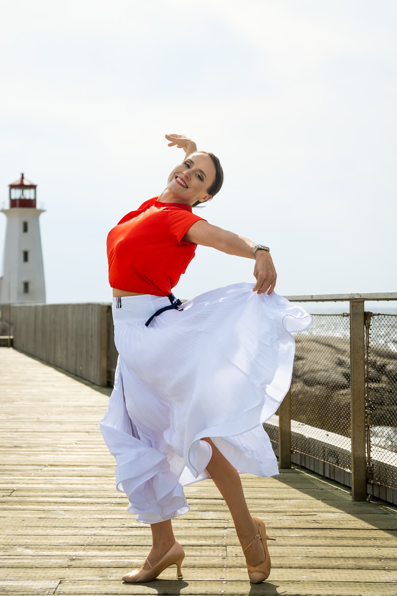 Pivot Breeze | Pleated Maxi Ballroom Skirt with Yoke & Horsehair Braid Hem